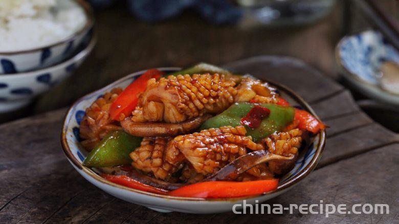 Recipe for sauce fried fresh squid