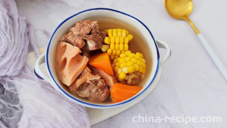 Recipe for Pig Bone, Lotus Root, Corn and Carrot Soup