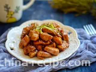 葱烧炸鸡块,成品图