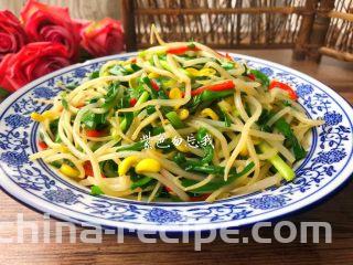 豆芽炒韭菜,成品图二