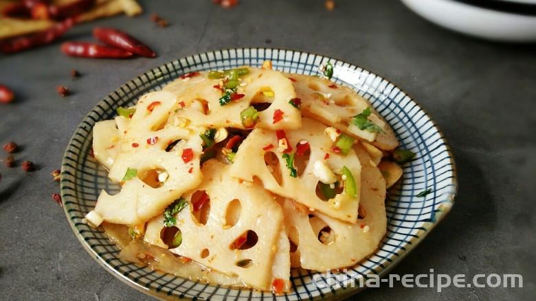 Method for making cold and spicy lotus root slices