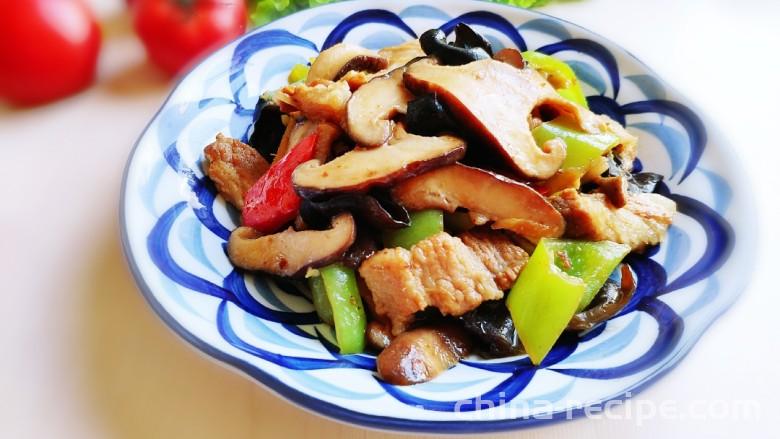 Recipe for sauce fried mushroom, fungus and meat slices