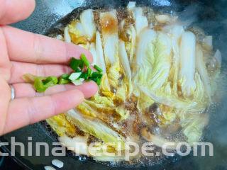 大白菜炖粉条,撒葱花