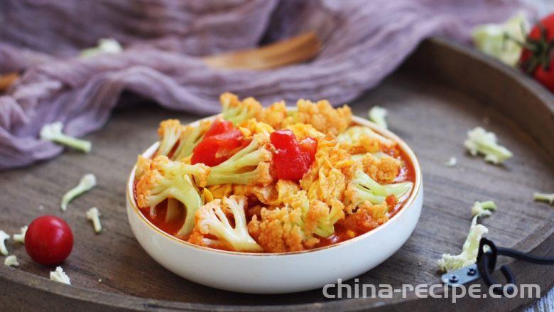 The recipe for tomato, egg, cauliflower
