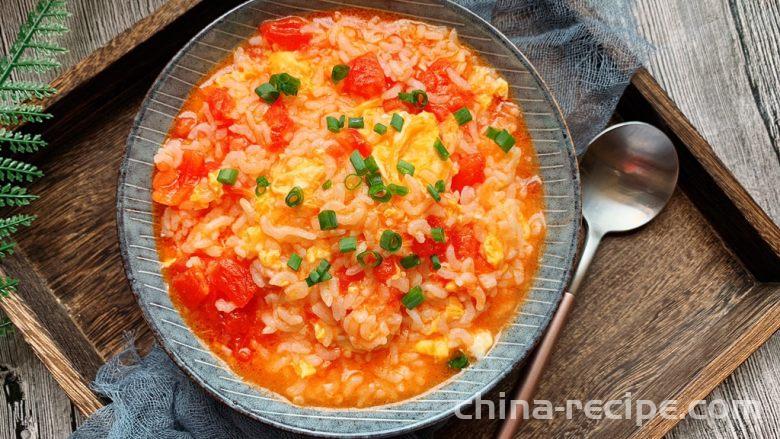 The recipe for tomato soup stewed rice