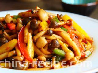 辣炒双菇,有烧烤的味道