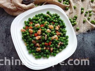 蒜茸虾仁炒豌豆,上碟即可食用