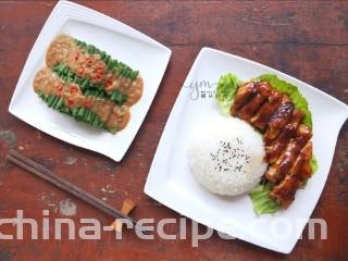 麻汁豆角,做了照烧鸡腿饭，搭配麻汁豆角做午餐。
照烧鸡腿饭的食谱可以在我的其他食谱里找。
