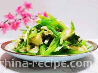 腐竹拌芹菜,成品图