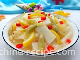 柠檬泡椒酸萝卜,特别入味！