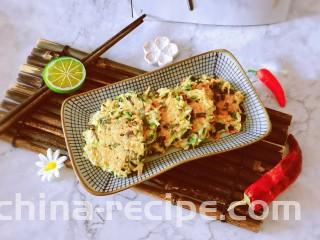 鲜虾蔬菜饼,装盘，非常自然鲜美的味道。