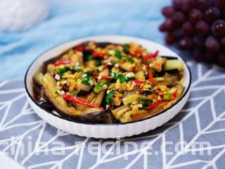 蒜香茄条,成品图