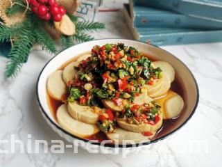 蒜味素香肠,成品图