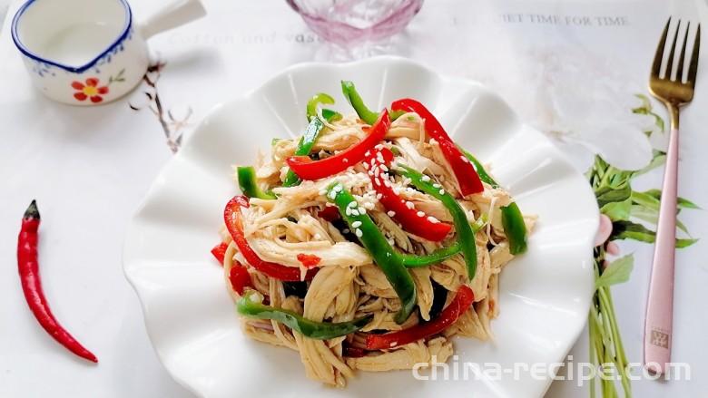 The method of making saliva chicken shreds