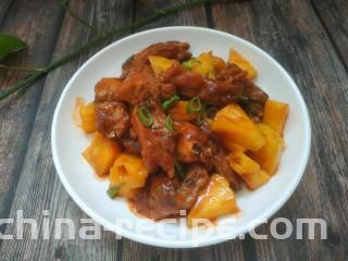 糖醋菠萝排骨,成品图